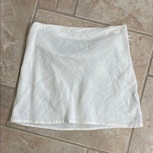 Solai white linen strapless top